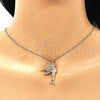 Oro Laminado Pendant Necklace, Gold Filled Style Angel Design, with Garnet Micro Pave, Polished, Golden Finish, 04.344.0021.1.20 (02 MM Thickness, 20 Inches Length)