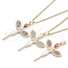 Oro Laminado Pendant Necklace, Gold Filled Style Angel Design, with Garnet Micro Pave, Polished, Golden Finish, 04.344.0022.1.20 (02 MM Thickness, 20 Inches Length)
