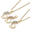 Oro Laminado Pendant Necklace, Gold Filled Style Dolphin Design, with Garnet Micro Pave, Polished, Golden Finish, 04.344.0024.1.20 (02 MM Thickness, 20 Inches Length)