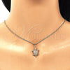Oro Laminado Pendant Necklace, Gold Filled Style Turtle Design, with Garnet Micro Pave, Polished, Golden Finish, 04.344.0026.1.20 (02 MM Thickness, 20 Inches Length)