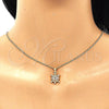 Oro Laminado Pendant Necklace, Gold Filled Style Turtle Design, with Garnet Micro Pave, Polished, Golden Finish, 04.344.0027.1.20 (02 MM Thickness, 20 Inches Length)