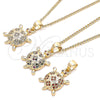 Oro Laminado Pendant Necklace, Gold Filled Style Turtle Design, with Garnet Micro Pave, Polished, Golden Finish, 04.344.0027.1.20 (02 MM Thickness, 20 Inches Length)