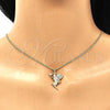 Oro Laminado Pendant Necklace, Gold Filled Style Angel and Heart Design, with Multicolor Micro Pave, Polished, Golden Finish, 04.344.0028.2.20 (02 MM Thickness, 20 Inches Length)