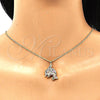 Oro Laminado Pendant Necklace, Gold Filled Style Dolphin Design, with Multicolor Micro Pave, Polished, Golden Finish, 04.344.0030.2.20 (02 MM Thickness, 20 Inches Length)