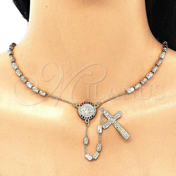 Gold Filled Jewelry — Thin Rosary San Benito and Crucifix Design with — alternate product view — SKU 135106 | Oro Laminado joyería — Thin Rosary San Benito and Crucifix diseño with — SKU 135106
