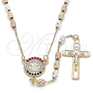 Gold Filled Jewelry — Thin Rosary San Benito and Crucifix Design with — main product view — SKU 135106 | Oro Laminado joyería — Thin Rosary San Benito and Crucifix diseño with — SKU 135106