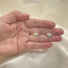 Oro Laminado Stud Earring, Gold Filled Style Evil Eye Design, with Multicolor Micro Pave, Polished, Golden Finish, 02.210.0415