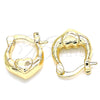Oro Laminado Small Hoop, Gold Filled Style Heart Design, Polished, Golden Finish, 02.233.0028.12