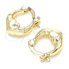Oro Laminado Small Hoop, Gold Filled Style Heart Design, Polished, Golden Finish, 02.233.0028.12