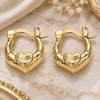 Oro Laminado Small Hoop, Gold Filled Style Heart Design, Polished, Golden Finish, 02.233.0028.12