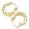 Oro Laminado Small Hoop, Gold Filled Style Heart Design, Polished, Golden Finish, 02.233.0029.20