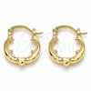 Oro Laminado Small Hoop, Gold Filled Style Heart Design, Polished, Golden Finish, 02.233.0029.20