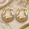 Oro Laminado Small Hoop, Gold Filled Style Heart Design, Polished, Golden Finish, 02.233.0031.20