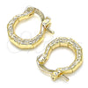 Oro Laminado Small Hoop, Gold Filled Style Heart Design, Polished, Golden Finish, 02.233.0045.12