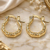 Oro Laminado Small Hoop, Gold Filled Style Heart Design, Polished, Golden Finish, 02.233.0045.12