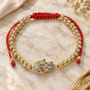 Oro Laminado Adjustable Bolo Bracelet, Gold Filled Style Hand of God and Ball Design, with Multicolor Micro Pave, Polished, Golden Finish, 03.299.0067.11 (04 MM Thickness, 11 Inches Length)