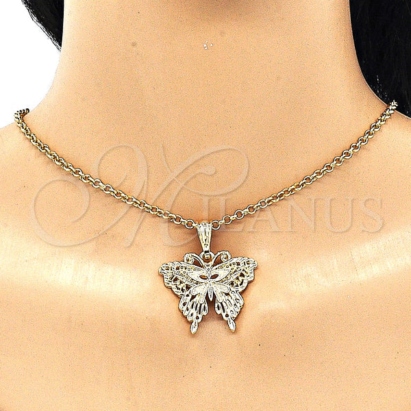 Gold Filled Pendant — Fancy Pendant Butterfly Design Polished 05. — alternate product view — SKU 135176 | Oro Laminado dije — elegante Pendant Butterfly diseño pulido 05. — SKU 135176