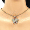 Oro Laminado Fancy Pendant, Gold Filled Style Butterfly Design, Polished, Golden Finish, 05.351.0123
