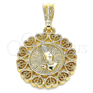 Gold Filled Pendant — Religious Pendant Hand and Heart Design Polished 05. — main product view — SKU 135208 | Oro Laminado dije — Religious Pendant Hand and corazón diseño pulido 05. — SKU 135208
