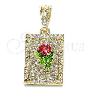 Gold Filled Pendant — Fancy Pendant Flower Design Polished Tricolor 05. — main product view — SKU 135209 | Oro Laminado dije — elegante Pendant flor diseño pulido Tricolor 05. — SKU 135209