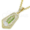 Oro Laminado Religious Pendant, Gold Filled Style Guadalupe Design, Polished, Tricolor, 05.351.0144