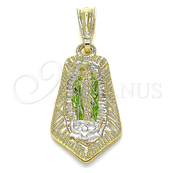 Gold Filled Pendant — Religious Pendant Guadalupe Design Polished Tricolor 05. — main product view — SKU 135214 | Oro Laminado dije — Religious Pendant Guadalupe diseño pulido Tricolor 05. — SKU 135214