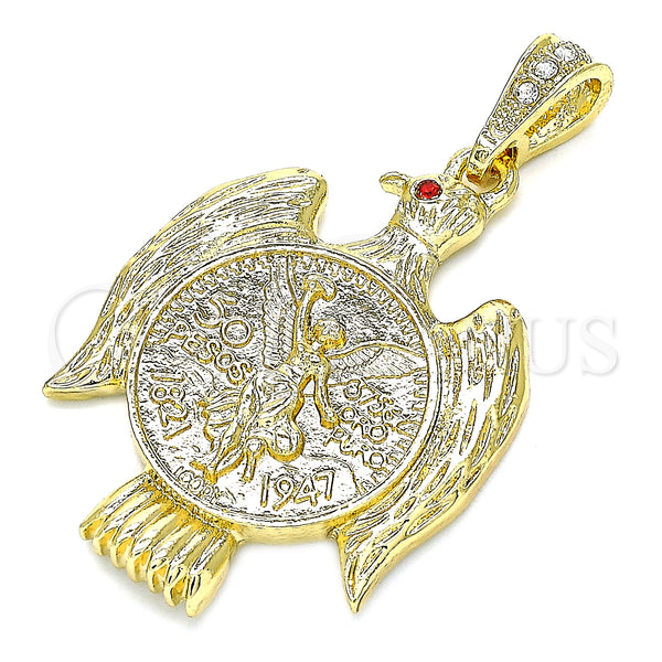 Gold Filled Pendant — Religious Pendant Centenario Coin and Angel Design with — alternate product view — SKU 135216 | Oro Laminado dije — Religious Pendant Centenario Coin and Angel diseño with — SKU 135216