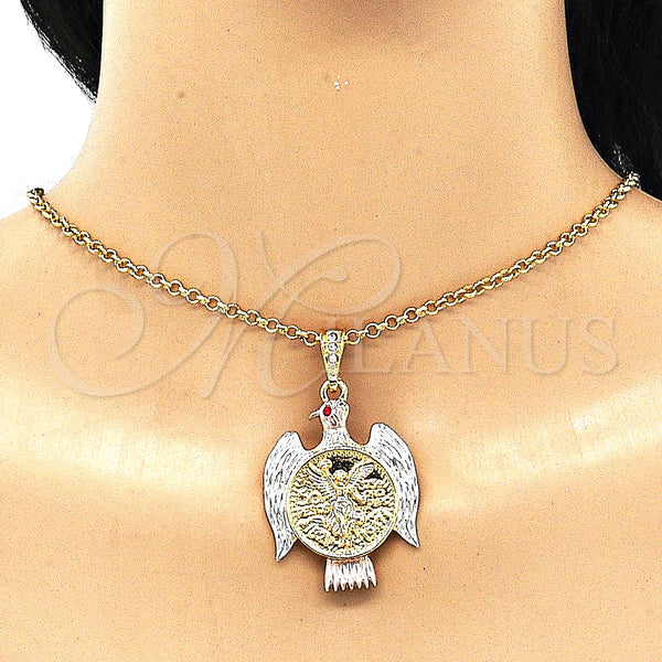 Gold Filled Pendant — Religious Pendant Centenario Coin and Angel Design with — main product view — SKU 135217 | Oro Laminado dije — Religious Pendant Centenario Coin and Angel diseño with — SKU 135217