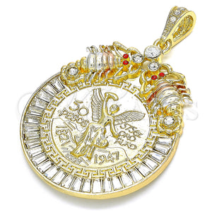 Gold Filled Pendant — Religious Pendant Centenario Coin and Scorpion Design with — main product view — SKU 135224 | Oro Laminado dije — Religious Pendant Centenario Coin and Scorpion diseño with — SKU 135224