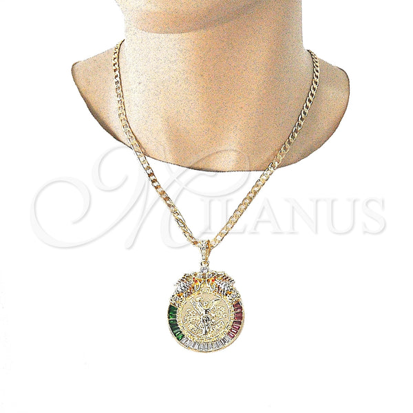 Gold Filled Pendant — Religious Pendant Centenario Coin and Scorpion Design with — alternate product view — SKU 135225 | Oro Laminado dije — Religious Pendant Centenario Coin and Scorpion diseño with — SKU 135225