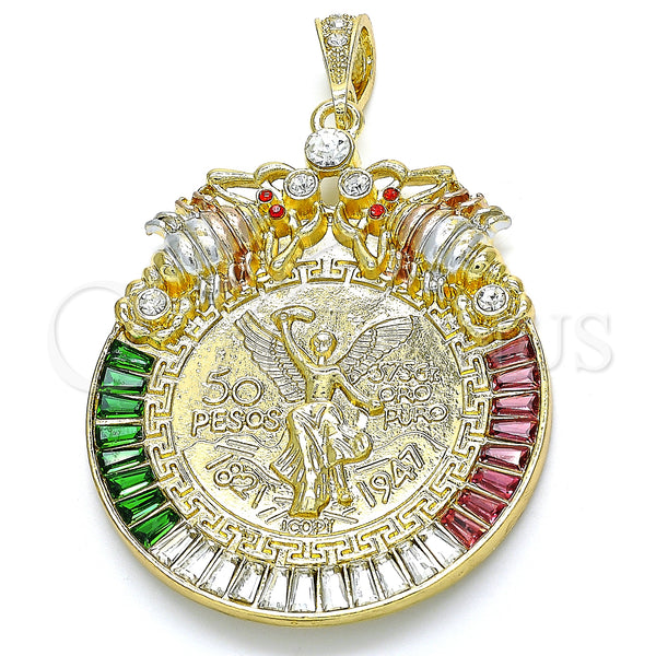 Gold Filled Pendant — Religious Pendant Centenario Coin and Scorpion Design with — main product view — SKU 135225 | Oro Laminado dije — Religious Pendant Centenario Coin and Scorpion diseño with — SKU 135225