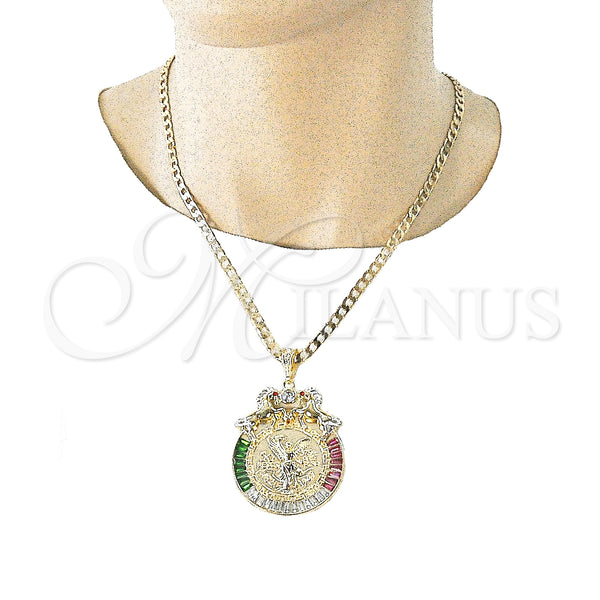 Gold Filled Pendant — Religious Pendant Centenario Coin and Horse Design with — alternate product view — SKU 135226 | Oro Laminado dije — Religious Pendant Centenario Coin and Horse diseño with — SKU 135226
