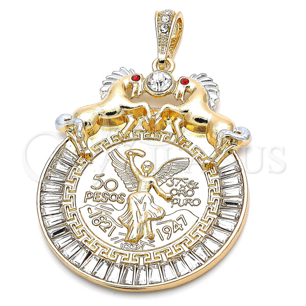 Gold Filled Pendant — Religious Pendant Centenario Coin and Horse Design with — main product view — SKU 135227 | Oro Laminado dije — Religious Pendant Centenario Coin and Horse diseño with — SKU 135227
