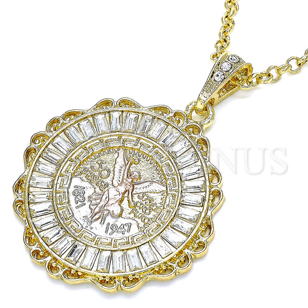 Gold Filled Pendant — Religious Pendant Centenario Coin and Angel Design with — main product view — SKU 135229 | Oro Laminado dije — Religious Pendant Centenario Coin and Angel diseño with — SKU 135229