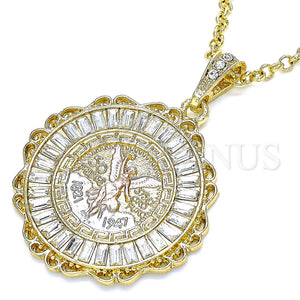 Gold Filled Pendant — Religious Pendant Centenario Coin and Angel Design with — main product view — SKU 135229 | Oro Laminado dije — Religious Pendant Centenario Coin and Angel diseño with — SKU 135229