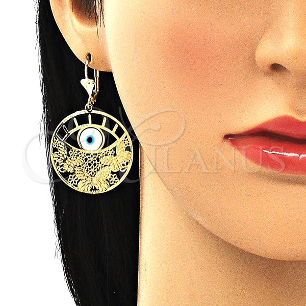 Gold Filled Ring — Dangle Earring Butterfly and Evil Eye Design with — alternate product view — SKU 135241 | Oro Laminado anillo — Dangle Earring Butterfly and Evil Eye diseño with — SKU 135241