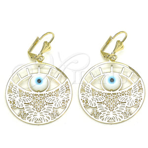 Gold Filled Ring — Dangle Earring Butterfly and Evil Eye Design with — main product view — SKU 135241 | Oro Laminado anillo — Dangle Earring Butterfly and Evil Eye diseño with — SKU 135241