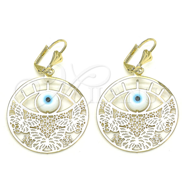 Gold Filled Ring — Dangle Earring Butterfly and Evil Eye Design with — main product view — SKU 135241 | Oro Laminado anillo — Dangle Earring Butterfly and Evil Eye diseño with — SKU 135241