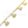 Oro Laminado Charm Bracelet, Gold Filled Style Elephant Design, Polished, Golden Finish, 03.351.0106.07 (04 MM Thickness, 7 Inches Length)
