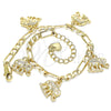 Oro Laminado Charm Bracelet, Gold Filled Style Elephant Design, Polished, Golden Finish, 03.351.0106.07 (04 MM Thickness, 7 Inches Length)