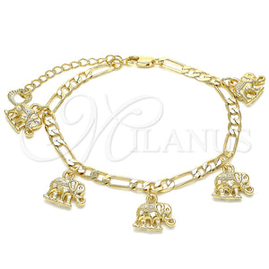 Gold Filled Bracelet — Charm Bracelet Elephant Design Polished 03. 04 MM — main product view — SKU 135246 | Oro Laminado brazalete — Charm Bracelet Elephant diseño pulido 03. 04 MM — SKU 135246