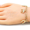 Oro Laminado Charm Bracelet, Gold Filled Style Owl and Elephant Design, Polished, Golden Finish, 03.351.0027.1.07 (05 MM Thickness, 7 Inches Length)