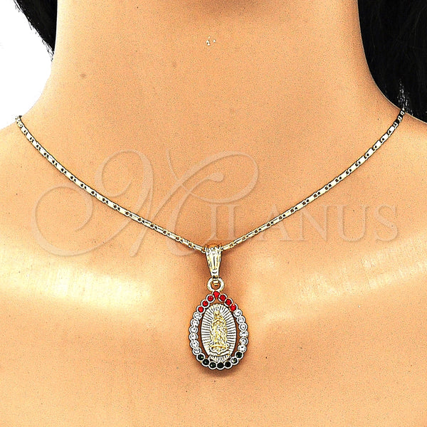 Gold Filled Ring — Earring and Pendant Adult Set Guadalupe and Teardrop — alternate product view — SKU 135252 | Oro Laminado anillo — Earring and Pendant Adult Set Guadalupe and Teardrop — SKU 135252