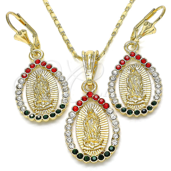 Gold Filled Ring — Earring and Pendant Adult Set Guadalupe and Teardrop — main product view — SKU 135252 | Oro Laminado anillo — Earring and Pendant Adult Set Guadalupe and Teardrop — SKU 135252