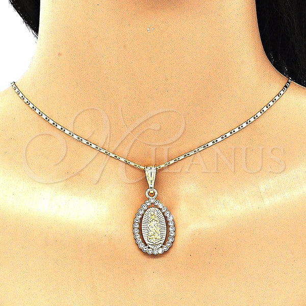 Gold Filled Ring — Earring and Pendant Adult Set with White Crystal — alternate product view — SKU 135254 | Oro Laminado anillo — Earring and Pendant Adult Set with cristal blanco — SKU 135254