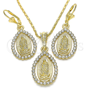 Gold Filled Ring — Earring and Pendant Adult Set with White Crystal — main product view — SKU 135254 | Oro Laminado anillo — Earring and Pendant Adult Set with cristal blanco — SKU 135254