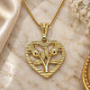 Oro Laminado Pendant Necklace, Gold Filled Style Heart and Flower Design, Polished, Golden Finish, 04.351.0014.2.20 (02 MM Thickness, 20 Inches Length)