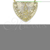 Oro Laminado Pendant Necklace, Gold Filled Style Heart and Guadalupe Design, Polished, Golden Finish, 04.351.0016.1.20 (02 MM Thickness, 20 Inches Length)