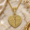 Oro Laminado Pendant Necklace, Gold Filled Style Heart and Love Design, Polished, Golden Finish, 04.351.0017.20 (02 MM Thickness, 20 Inches Length)