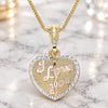 Oro Laminado Pendant Necklace, Gold Filled Style Heart and Love Design, Polished, Tricolor, 04.351.0017.1.20 (02 MM Thickness, 20 Inches Length)